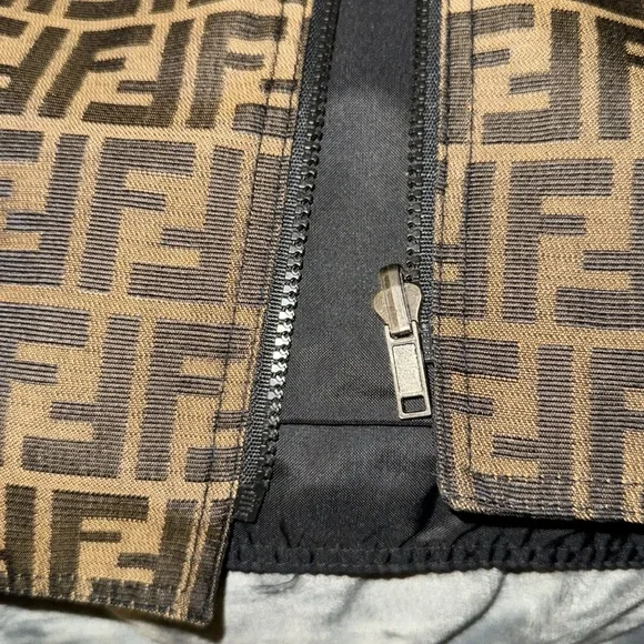 Pre-loved Fendi Zucca vintage reversible coat unisex’s excellent condition.